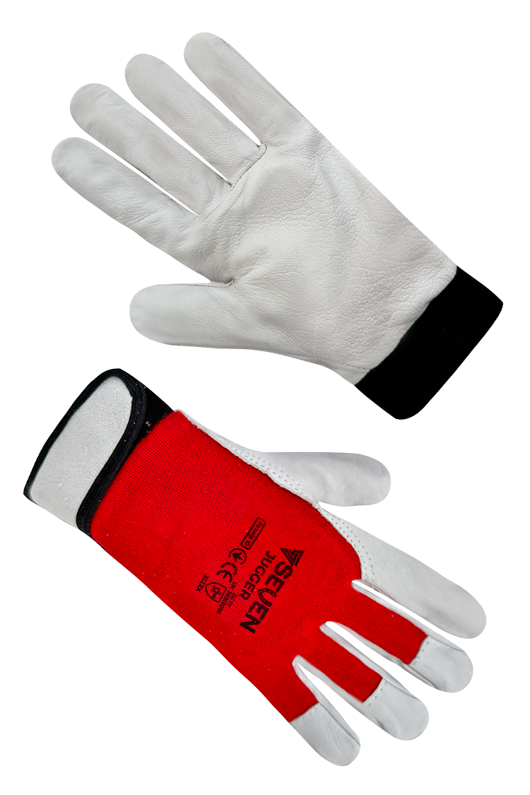 Рукавиці робочі комбіновані тканина/біла шкіра SEVEN JUGGER, р.10